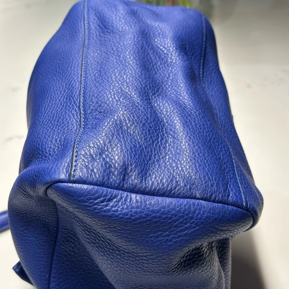 Tory Burch Harper Royal Blue Crossbody Shoulder Tote Bag EUC